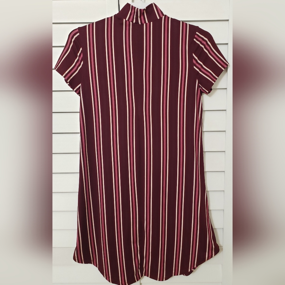Rebel Sugar Burgundy Short Striped Dress Size S. - Picture 3 of 5